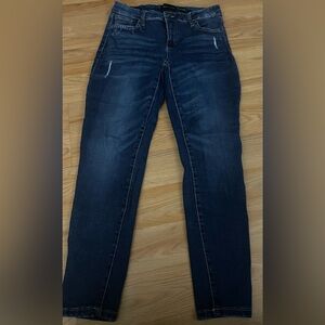 Kendall & Kylie The Ultra Babe Skinny Dark Blue Distressed Jeans Size 9/29